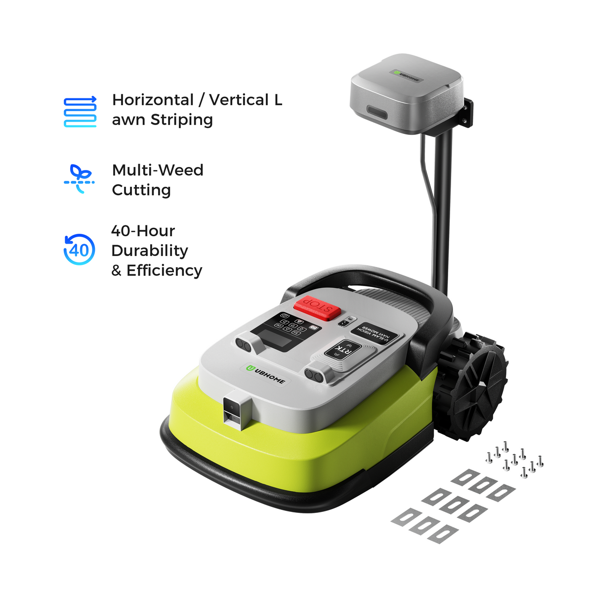M10 Robot Mower Bundle One Reference Station Kit and One-Bag of Cutting Blades